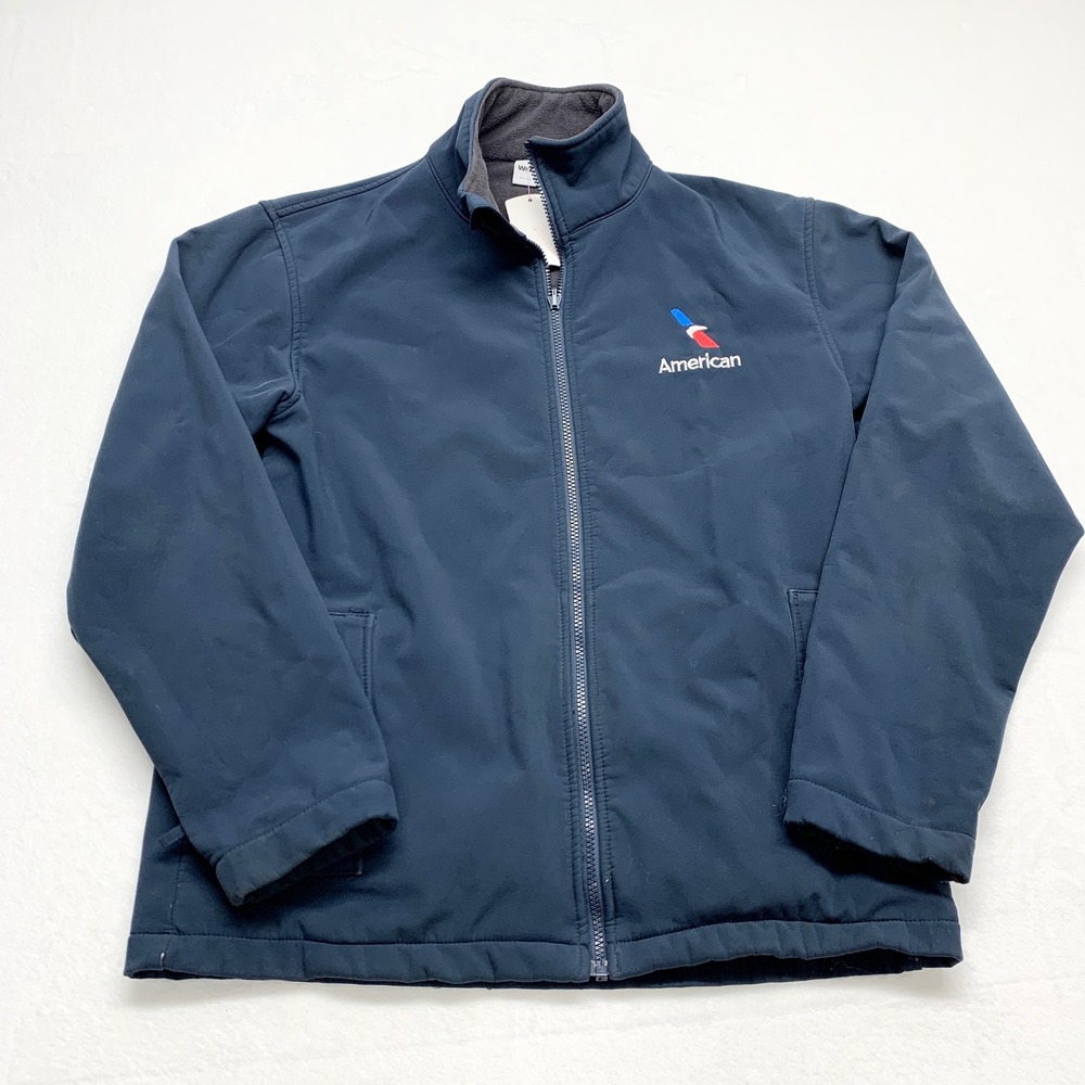WearGuard American Airlines Softshell Jacket Mens Size S Navy Blue Full Zip Poly